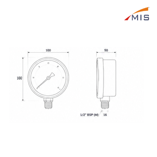 SS MC WC PRESSURE GAUGE