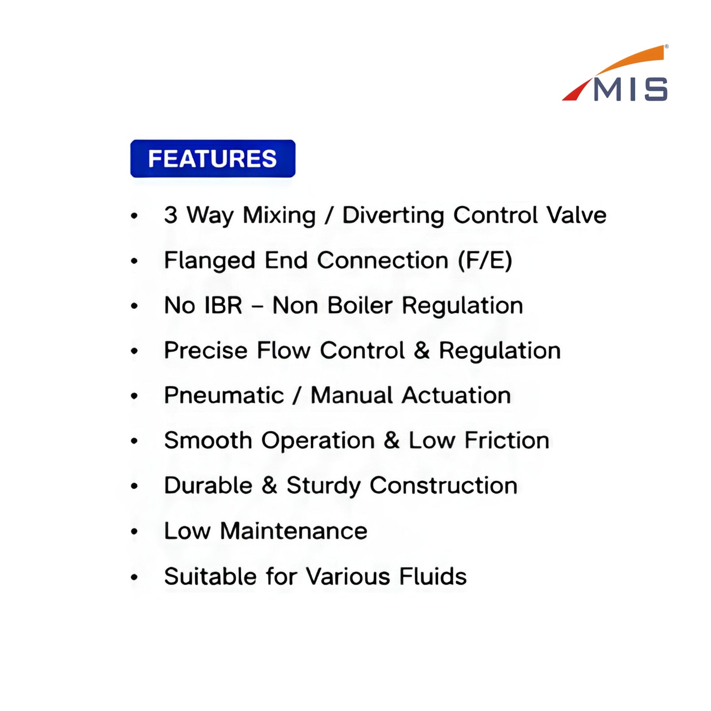 3 Way control Valve F/E (No IBR)