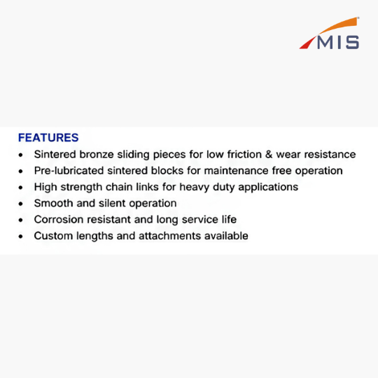 COMPLETE TRANSPORT CHAIN WITH SINTERED SLIDING PIECES