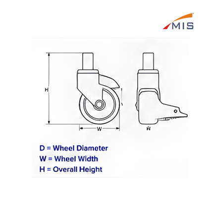 MEDICAL CASTER WHEEL WHITE (Brake)