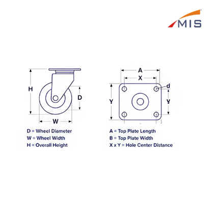 IMPORTED CASTER WHEEL WHITE (MOVABLE)