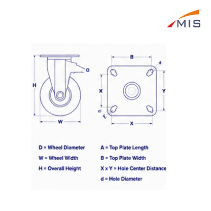 PLATE CASTER WHEEL