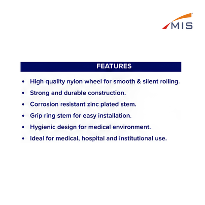 MEDICAL CASTER WHEEL WHITE (Movable)