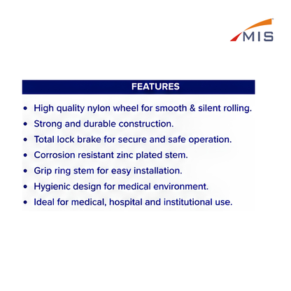 MEDICAL CASTER WHEEL WHITE (Brake)
