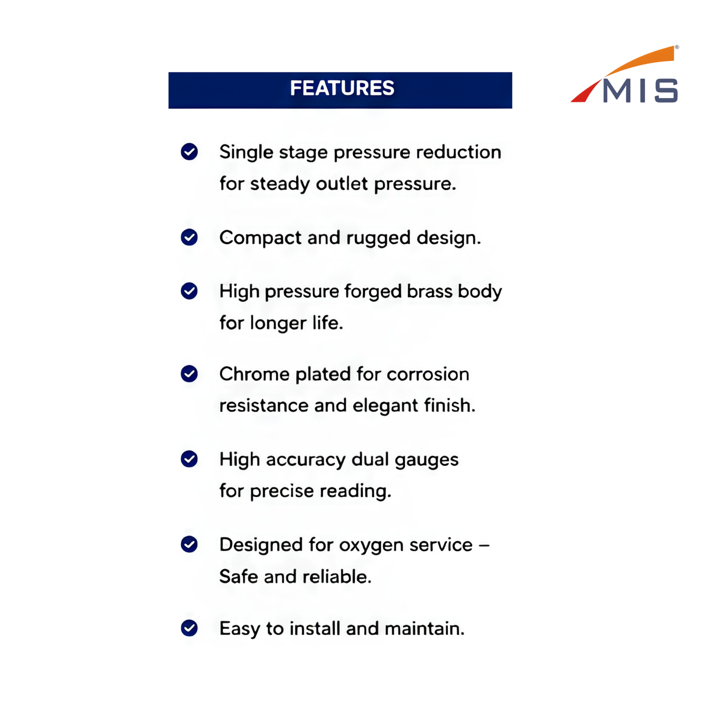 SINGLE STAGE PRESSURE REGULATOR (DOUBLE OXYGEN)