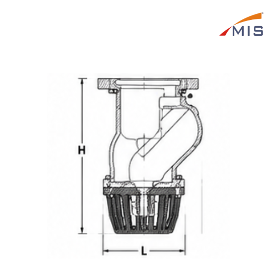 CI FLANGE TYPE FOOT VALVE