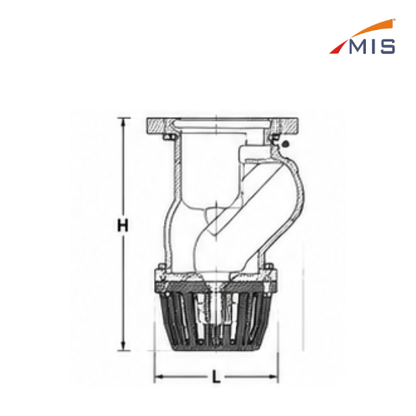 CI FLANGE TYPE FOOT VALVE