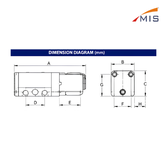 5/2 SMC TYPE SINGLE SOLENOID VALVE