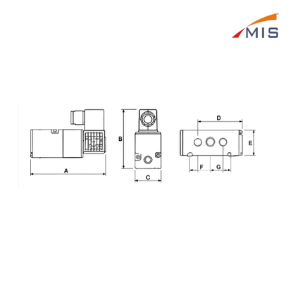 5/2 SERIES SOLENOID VALVE WITH AC220V COIL