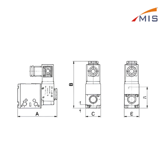 3/2 SERIES SOLENOID VALVE WITH AC220V COIL