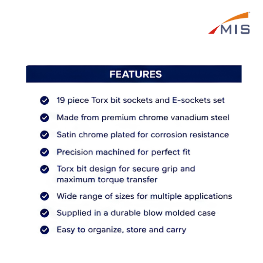 TORX BIT SOCKETS & E-SOCKETS SET