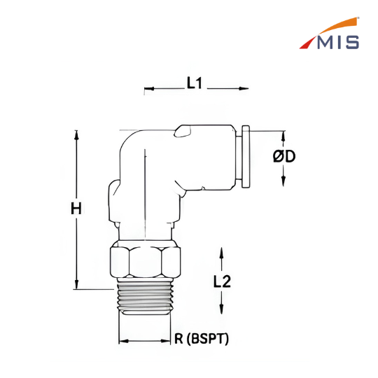MALE SWIVEL ELBOW SPL