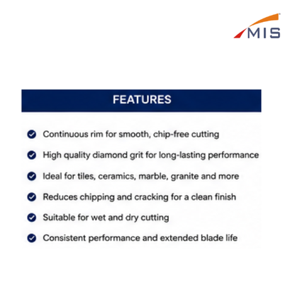 CONTINUOUS CUT DIAMOND CUTTING BLADE