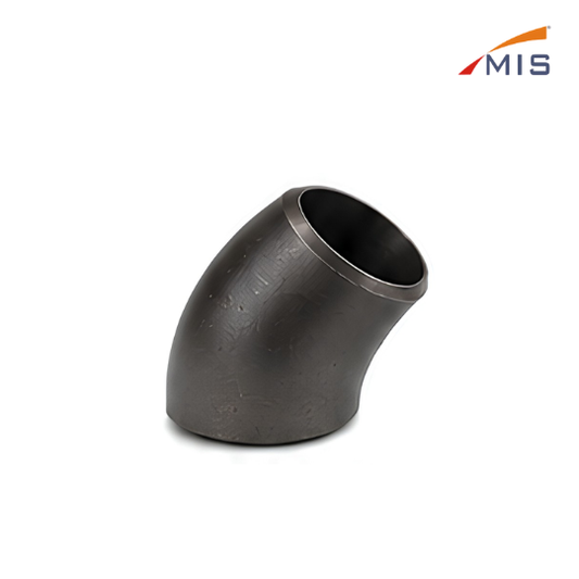 MITTAL INDUSTRIAL STORES PRODUCT MS Short Elbow 45 degree seamless pipe fitting for industrial pipeline applications.